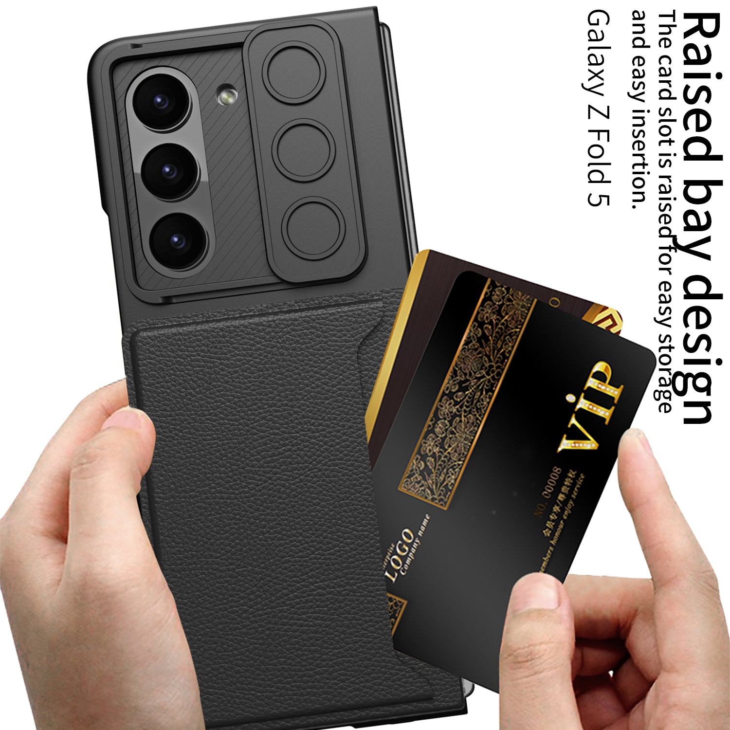 Pouzdro GKK Camera Slider PC pro Samsung Galaxy Z Fold5 5G Kryt na telefon s držákem na kartu z tvrzeného skla Pouzdro GKK Camera Slider PC pro Samsung Galaxy Z Fold5 5G Kryt na telefon s držákem na kartu z tvrzeného skla
